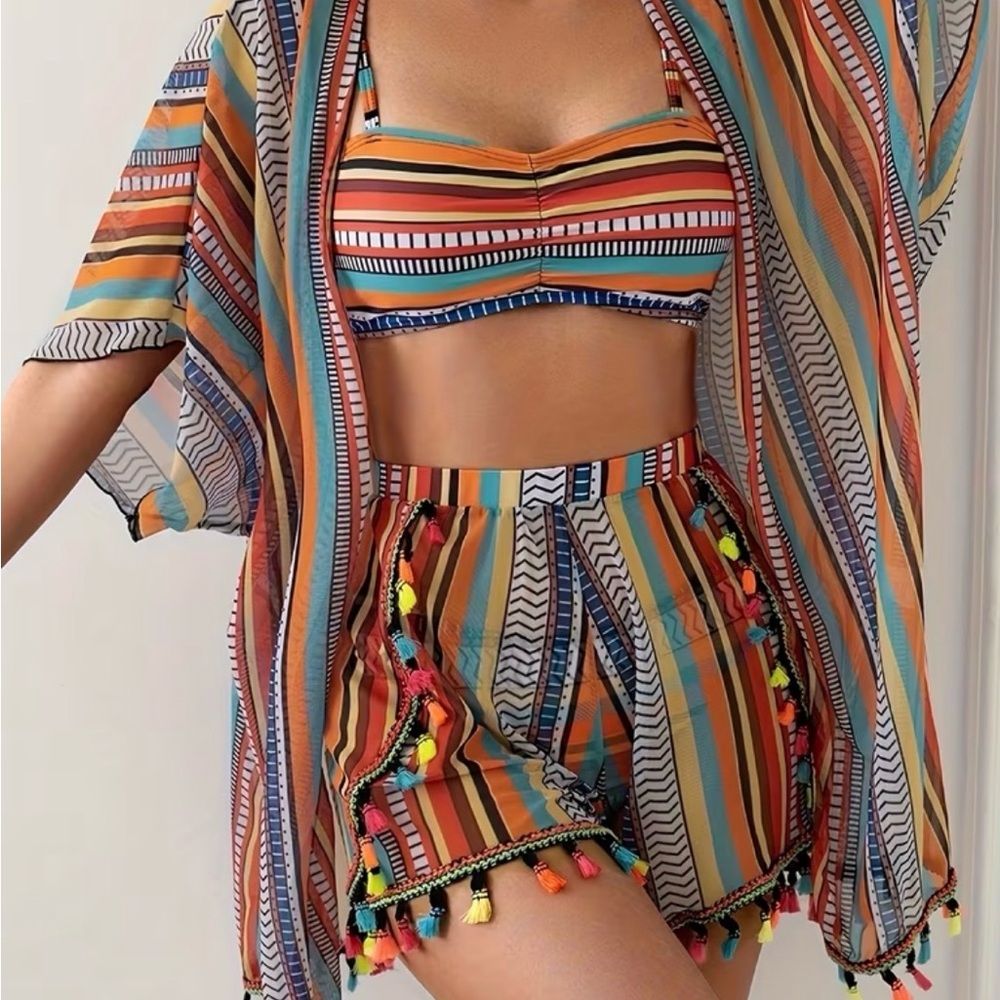 Striped Multicolor Swim Set